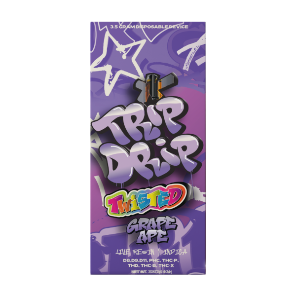 Trip Drip Twisted Disposable Vape | 3.5g - Grape Ape - Indica